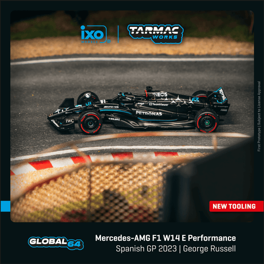 TARMAC WORKS Mercedes-AMG F1 W14 E Performance Spanish Grand Prix 2023 George Russell 1:64 - T64G-F064-GR1