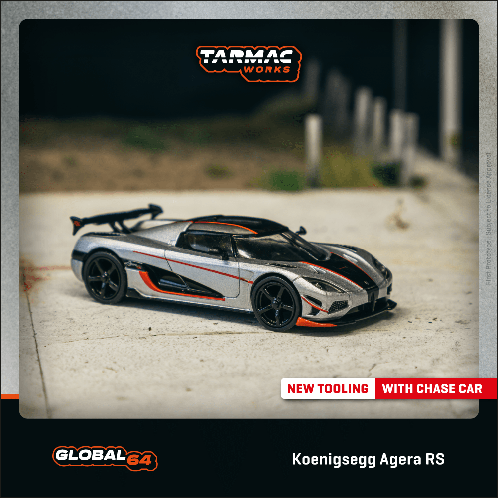 TARMAC WORKS Koenigsegg Agera RS Moon Silver/Black 1:64 - T64G-TL005-MS