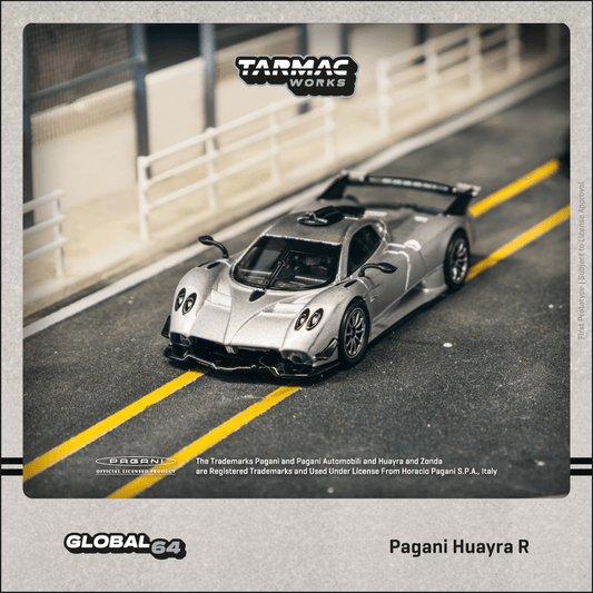 TARMAC WORKS Pagani Huayra R Satin Silver 1:64 - T64G-TL035-SL