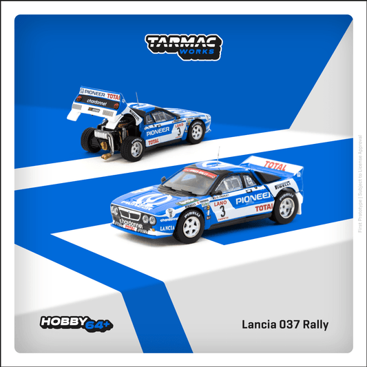 TARMAC WORKS Lancia 037 Rally Ypres 24 Hours Rally 1983 J.C. Andruet/F. Sappey 1:64 - T64P-TL002-83YR03