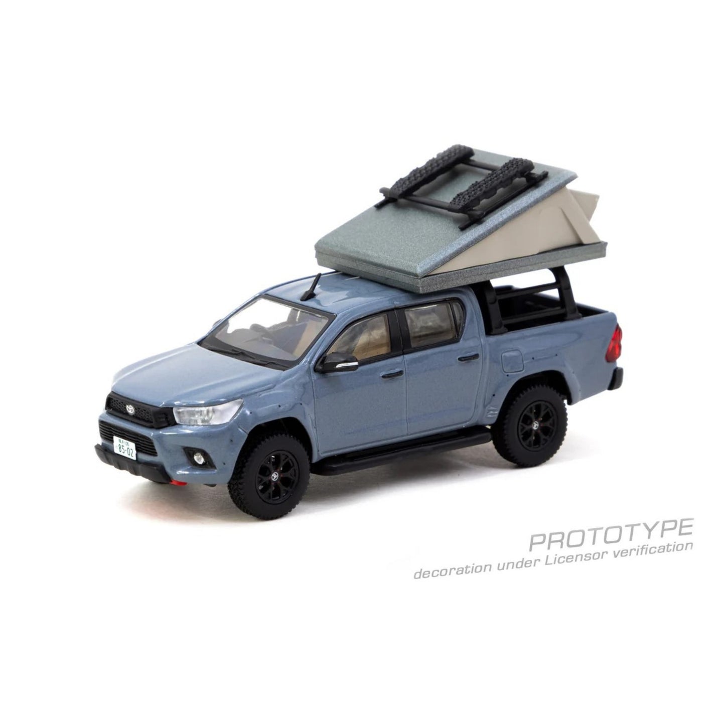 TARMAC WORKS Toyota Hilux Grey with Roof Tent 1:64 - T64R-041-CAMP