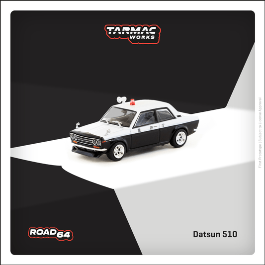 TARMAC WORKS Datsun 510 Police Car 1:64 - T64R-052-PC