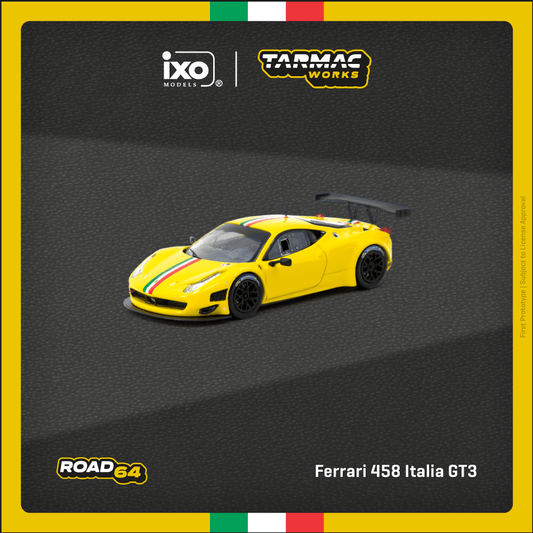 TARMAC WORKS Ferrari 458 Italia GT3 Yellow 1:64 - T64R-073-YL