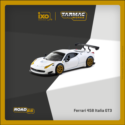 TARMAC WORKS Ferrari 458 Italia GT3 White 1:64 - T64R-074-WH