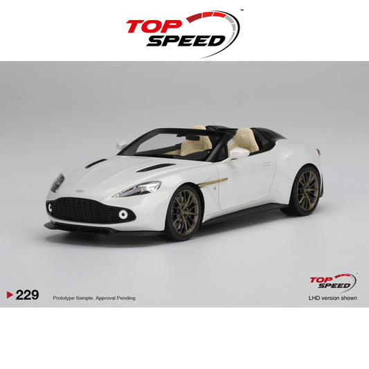 TOPSPEED MODELS Aston Martin Vanquish Zagato Speedster Escaping White 1:18 - TS0229