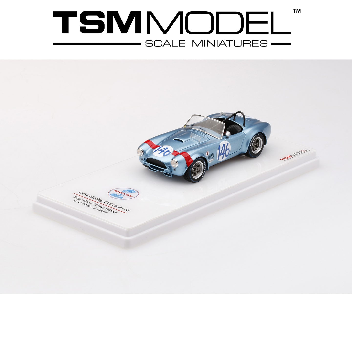 TSM MODEL Shelby Cobra #146 1964 Targa Florio Class Winner D. Gurney/J. Grant 1:43 - TSM430351