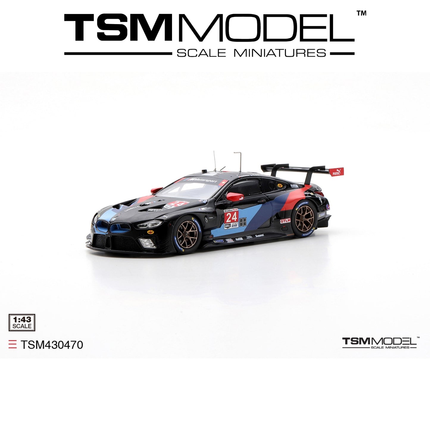 TSM MODEL BMW M8 GTE #24 2019 IMSA Laguna Seca GTLM 2nd Place 1:43 - TSM430470