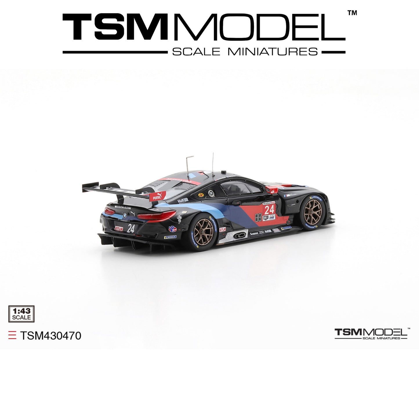 TSM MODEL BMW M8 GTE #24 2019 IMSA Laguna Seca GTLM 2nd Place 1:43 - TSM430470