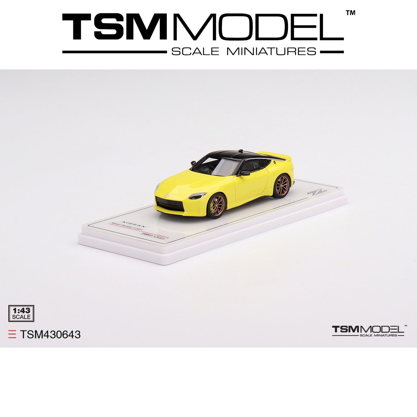 TSM MODEL Nissan Fairlady Z Proto Spec 2023 Ikazuchi Yellow RHD 1:43 - TSM430643