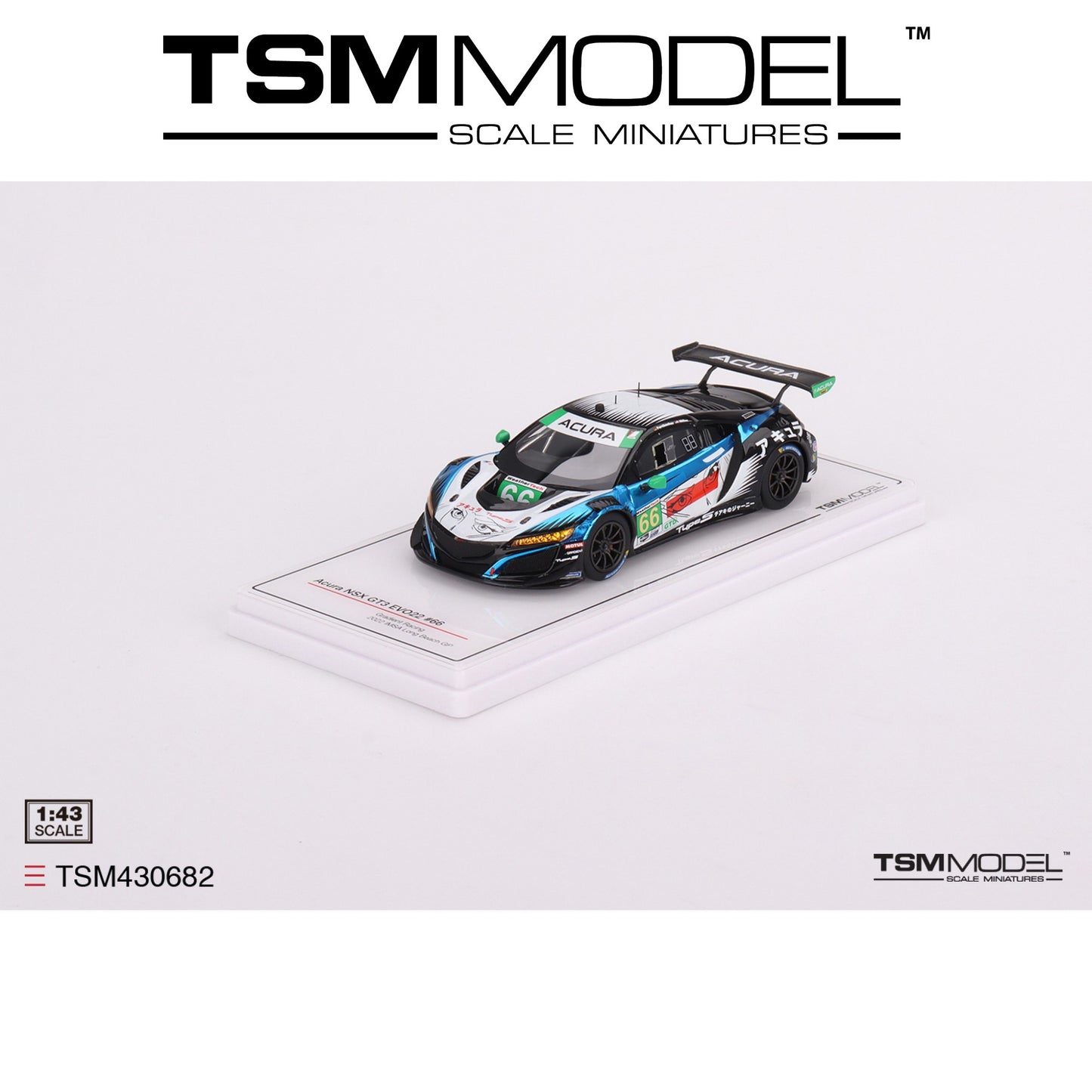 TSM MODEL Acura NSX GT3 EVO22 #66 Gradient Racing 2022 IMSA Long Beach GP 1:43 - TSM430682