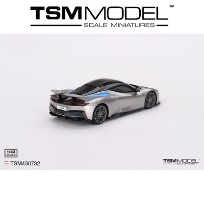 TSM MODEL Automobili Pininfarina Battista Geneva World Premiere 2019 Edition Grigio Luserna Matt and Iconica Blu Matt Front Nose 1:43 - TSM430732