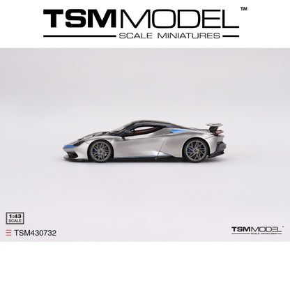 TSM MODEL Automobili Pininfarina Battista Geneva World Premiere 2019 Edition Grigio Luserna Matt and Iconica Blu Matt Front Nose 1:43 - TSM430732