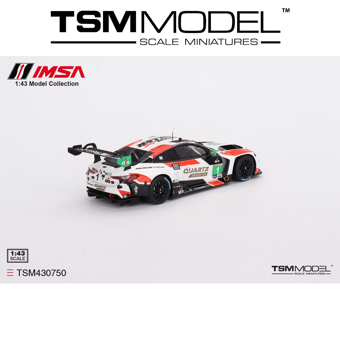 TSM MODEL BMW M4 GT3 #1 Paul Miller Racing IMSA 2023 Sebring 12 Hrs GTD Winner 1:43 - TSM430750