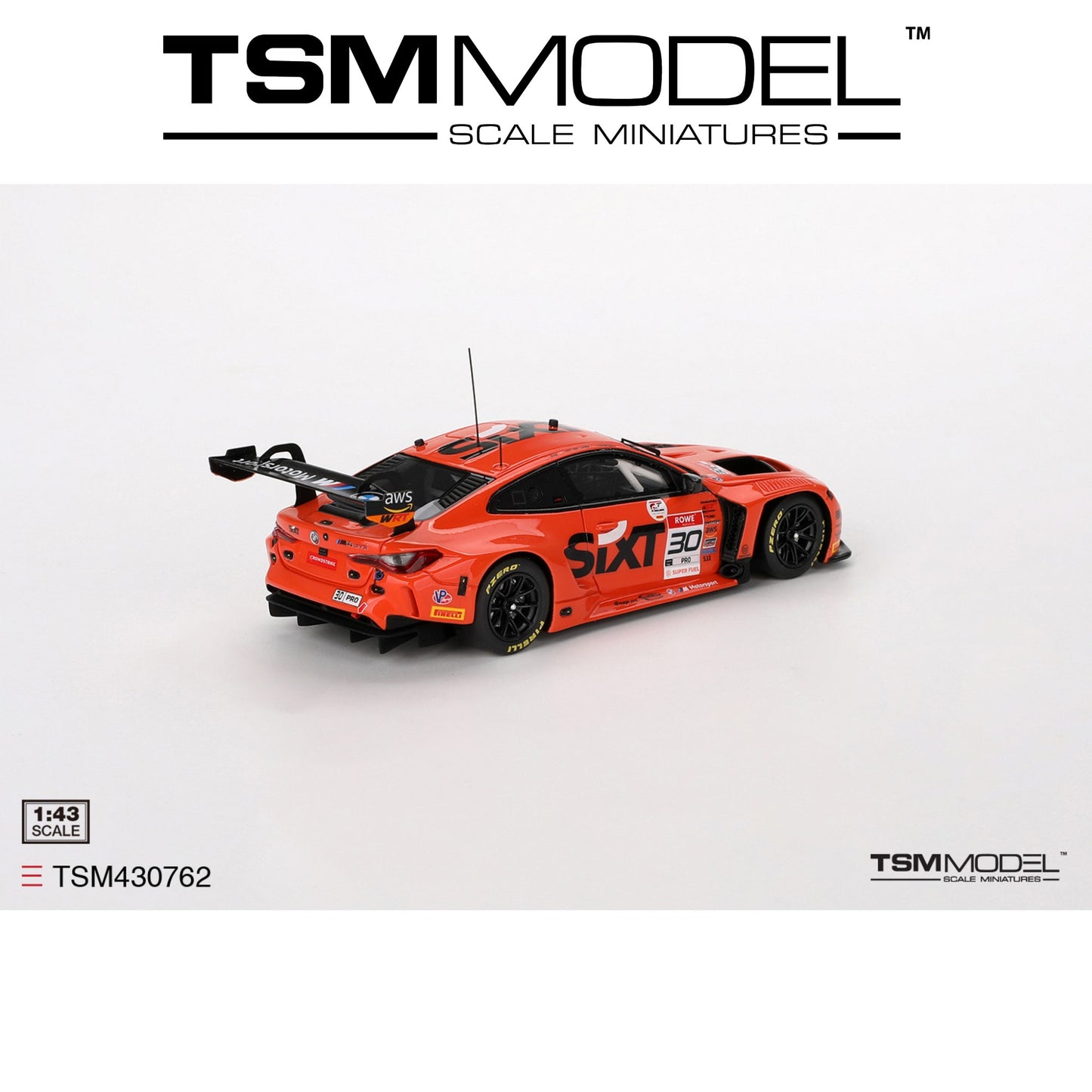 TSM MODEL BMW M4 GT3 #30 BMW M Team WRT 2023 IGTC INDY 8 Hrs Winner 1:43 -  TSM430762