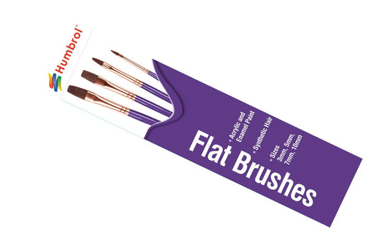 AG4305 Humbrol Flat Brush 4 Pack  3, 5, 7, 10