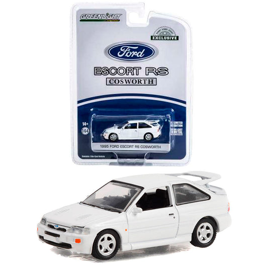 Greenlight 1995 Ford Escort RS Cosworth Diamond White Diecast 1:64