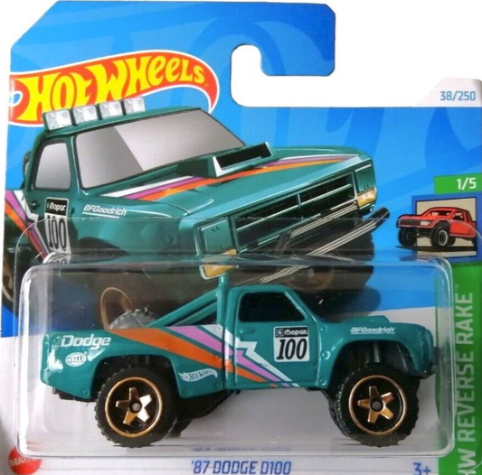 2024 Hot Wheels - '87 Dodge D100 - 38/250 - HW Reverse Rake - 1/5 1:64 - HTB89